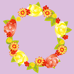 Image showing Wreath from flower and foliages