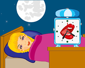 Image showing Sleeping girl and watch