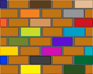 Image showing Wall from varicoloured brick