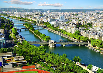 Image showing Aerial panoramic view of Paris