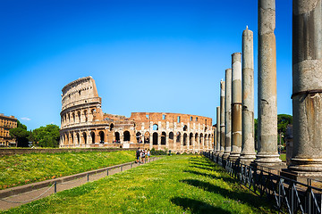 Image showing Tourists near Colosseum