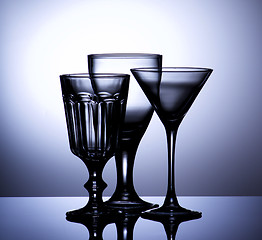 Image showing Empty Wine Glasses