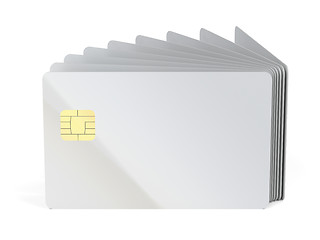 Image showing Many blank plastic cards with chip