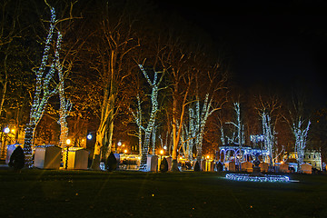 Image showing Zrinjevac park decorated by Christmas lights as part of Advent i