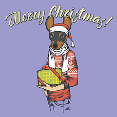 Image showing Dog Christmas vector illustration