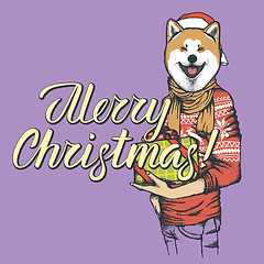 Image showing Dog Christmas vector illustration