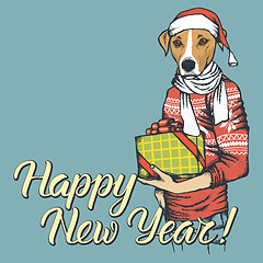 Image showing Dog Christmas vector illustration