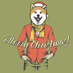 Image showing Dog Christmas vector illustration