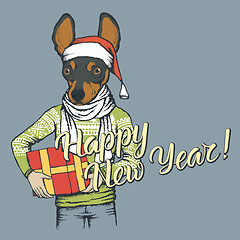 Image showing Dog Christmas vector illustration