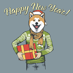 Image showing Dog Christmas vector illustration