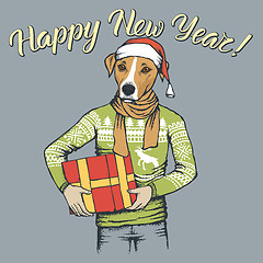 Image showing Dog Christmas vector illustration