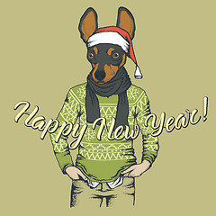 Image showing Dog Christmas vector illustration