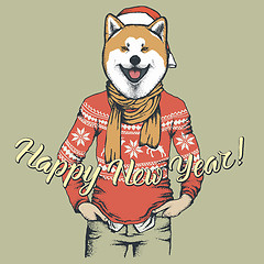 Image showing Dog Christmas vector illustration