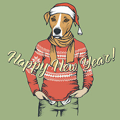 Image showing Dog Christmas vector illustration