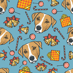Image showing Year of the dog vector seamless pattern