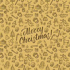 Image showing Vector Seamless pattern of Christmas and New Year elements