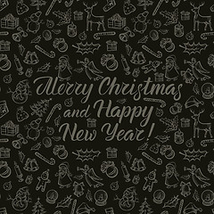 Image showing Vector Seamless pattern of Christmas and New Year elements