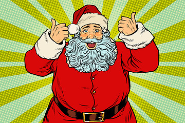 Image showing Thumb up happy Santa Claus