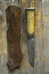 Image showing traditional Finnish knife puukko and sheath