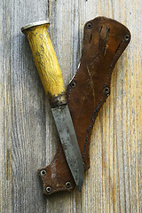 Image showing traditional Finnish knife puukko and sheath