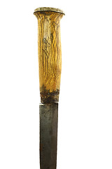 Image showing traditional Finnish knife puukko on a white