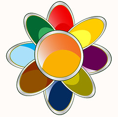 Image showing Flower daisywheel varicoloured