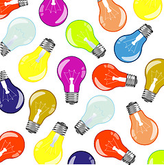 Image showing Light bulbs colour pattern