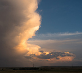 Image showing Storm Cloud Gaining Strength Rural Landscape Wyoming Nebraska