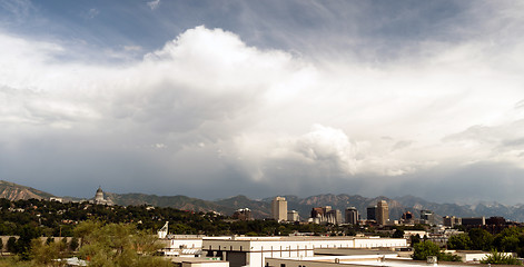 Image showing Long Panoramic Salt Lake City Utah Downtown City Center State Ca