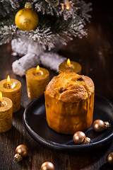 Image showing Traditional italian Panettone cake