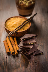 Image showing Baking ingredients with chocolate