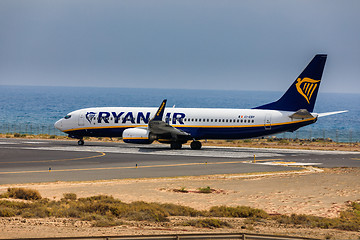 Image showing ARECIFE, SPAIN - APRIL, 16 2017: Boeing 737-800 of AYANAIR with 