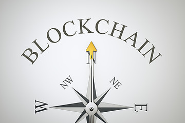 Image showing compass with the word blockchain