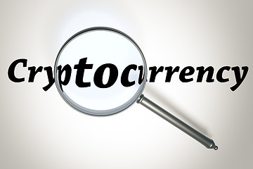Image showing magnifying glass and the word Cryptocurrency