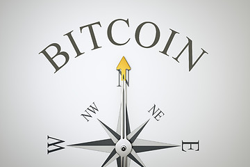 Image showing compass with the word bitcoin