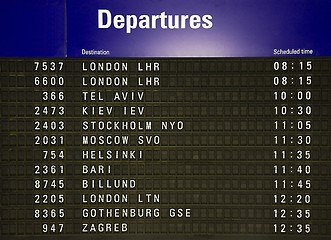 Image showing Airport Schedule Board