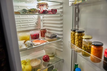 Image showing Refrigerator door open