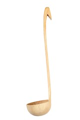 Image showing Wooden ladle on white