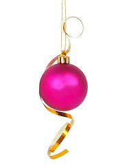 Image showing Christmas bauble with ribbon