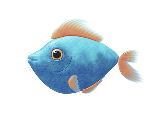 Image showing turquoise comic fish