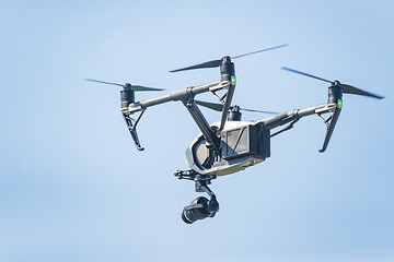 Image showing Camera drone flying