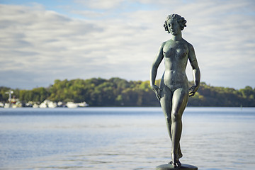 Image showing female statue at the city hall of Stockholm