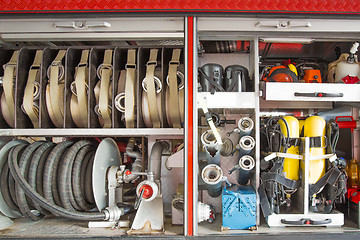 Image showing Inside of a fire truck 