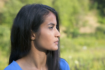 Image showing Beautiful serious young woman