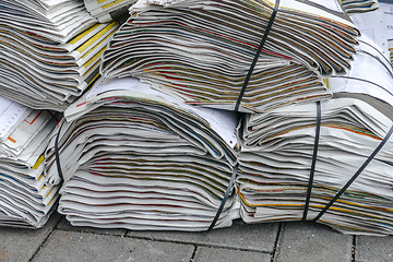 Image showing Stack of newspapers