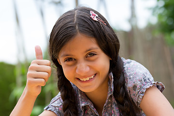 Image showing Girl with thumbs up