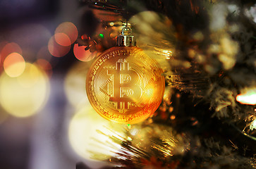 Image showing Using Bitcoin crypto currency for buying over Christmas holiday 