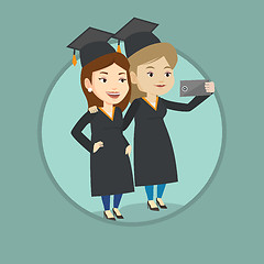 Image showing Graduates making selfie vector illustration.