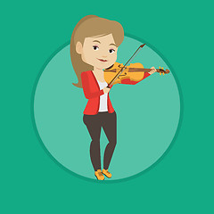 Image showing Woman playing violin vector illustration.