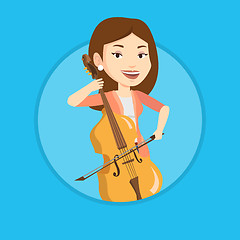 Image showing Woman playing cello vector illustration.